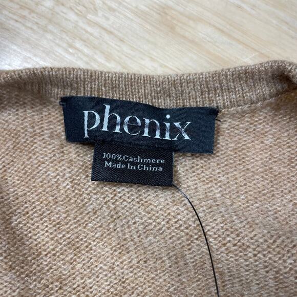 Phenix NWT 100% Cashmere Jersey Wrap Shawl Cardigan Sweater Camel Pocket Size OS - Picture 5 of 8